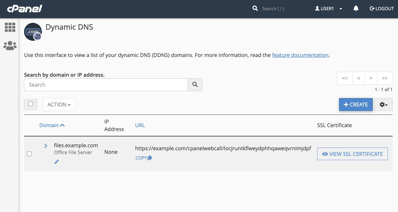 cPanel Dynamic DNS Webcall